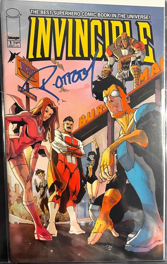 Invincible #1 (2026) Image SIGNED in blue ink. $4.99 USD; cover cover