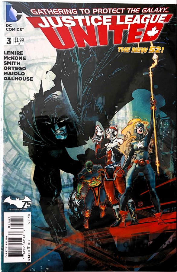 Justice League United #3 (2014) DC Batman 75th Anniversary Cover cover