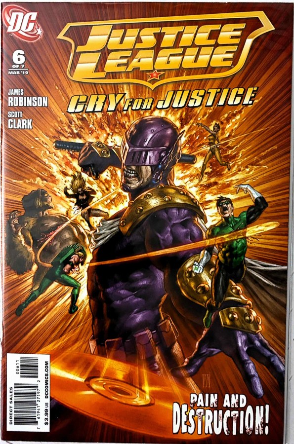 Justice League: Cry for Justice #6 (2010) DC First Printing cover