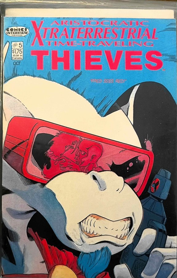 Aristocratic Xtraterrestrial Time-Traveling Thieves #5 (1987) Comico/Interview P cover