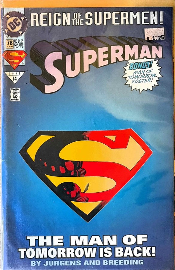 Superman #78 (1993) DC Comics First Print unassessed cover