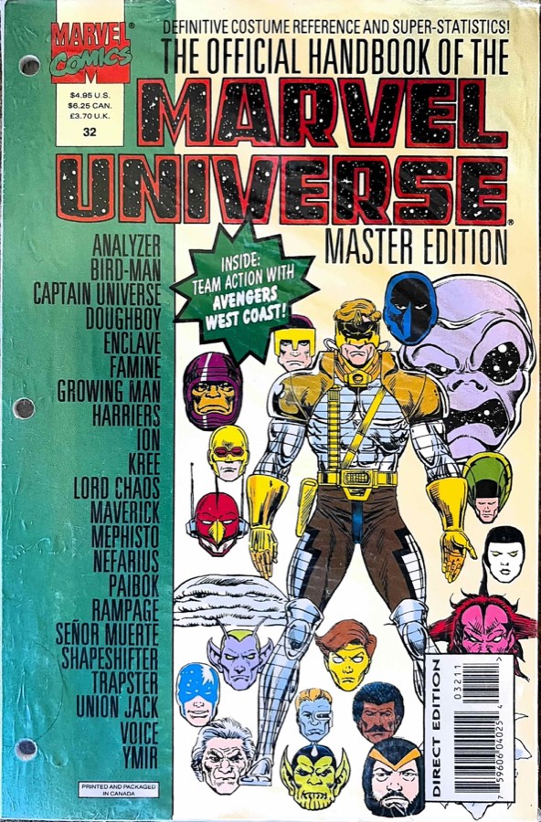 The Official Handbook of the Marvel Universe Master Edition #32 (1993) Marvel Co cover