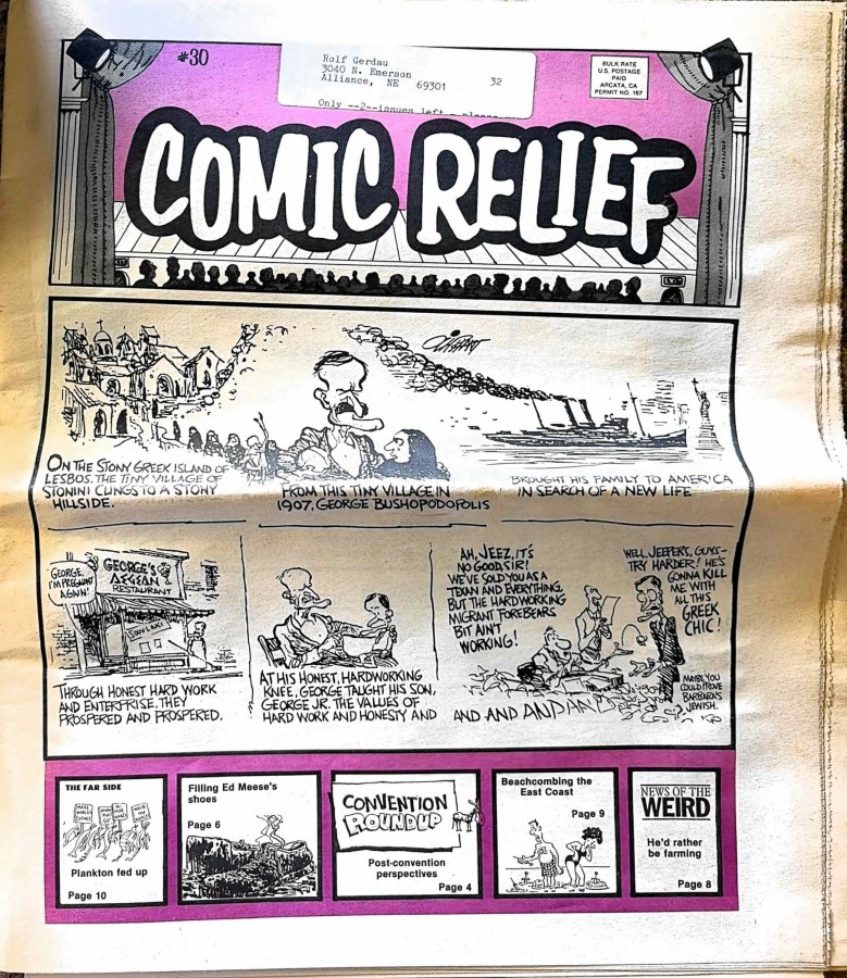 Comic Relief (magazine) #30 (1991) Page One VF/NM cover